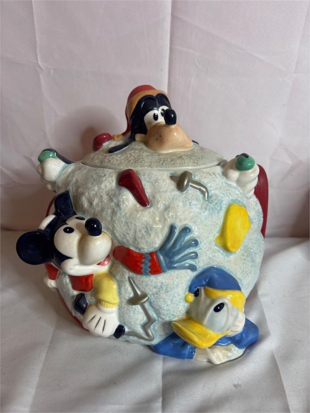 Vintage Disney Fab 5 "Snowball Ski Wipeout" Cookie Jar